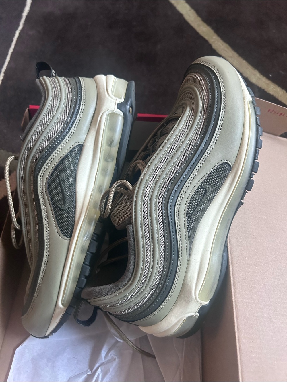 Nike W Air Max 97 - Neutral Olive/Sequoia on Red Label